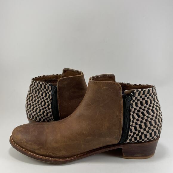 The Root Collective Lee Slip On Booties Womens Size 10 Brown Leather Woven - Picture 10 of 11